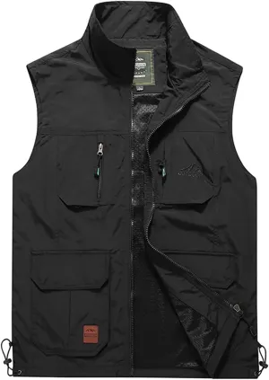 Men's Casual Outdoor Lightweight Vest Quick Dry Fishing Hunting Photo Sleeveless Vest with Pockets