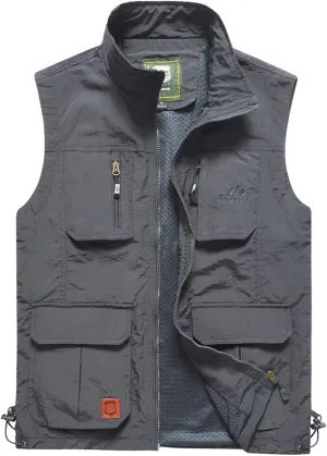 Men's Casual Outdoor Lightweight Vest Quick Dry Fishing Hunting Photo Sleeveless Vest with Pockets