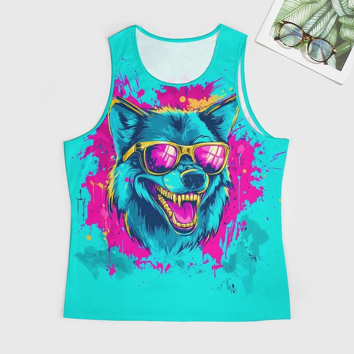 Mens Cool Wolf Graphic Tank Tops 3D Print Sleeveless Summer Casual Gym Workout Muscle T Shirts