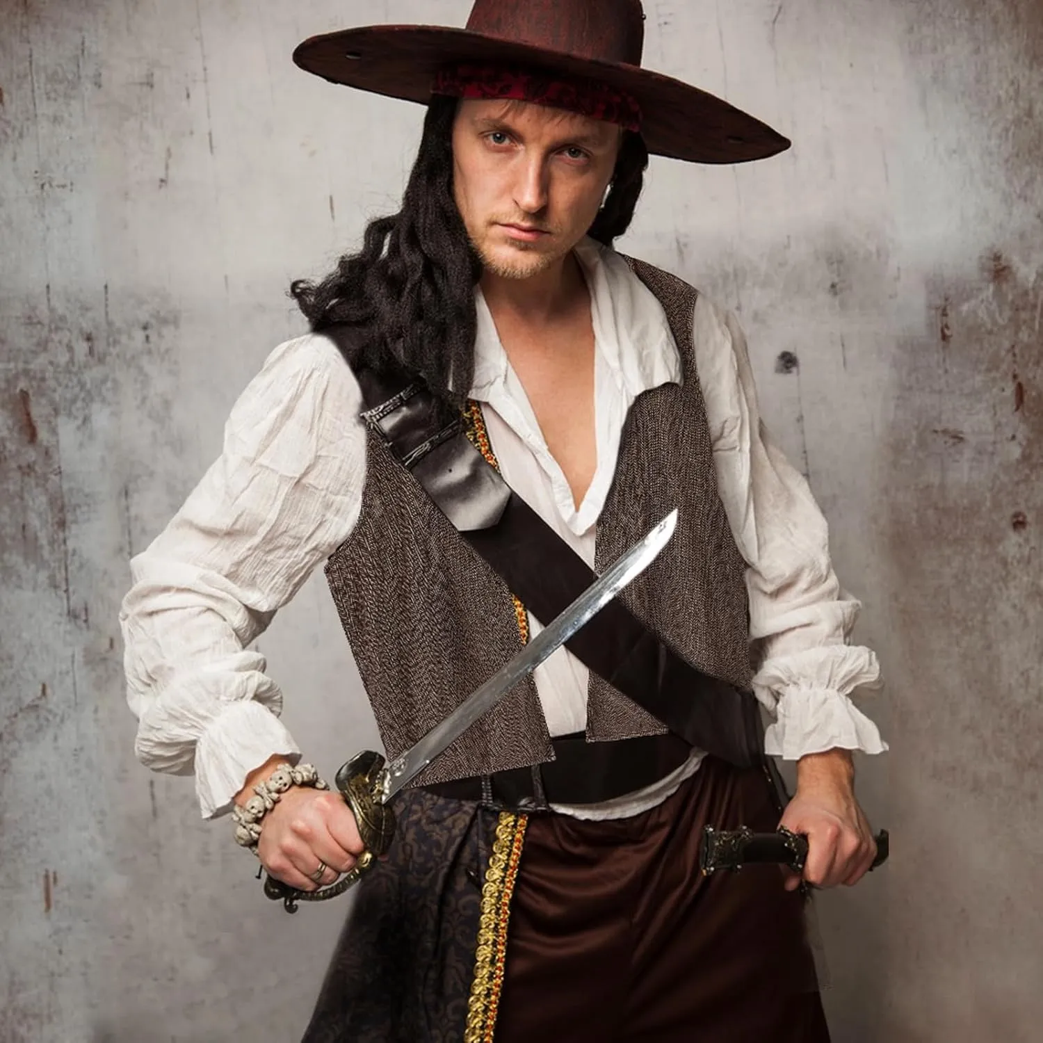 Men's Peasant Vest  Viking, Pirate, and Medieval Rennaissance Faire Costume Vest for Men (Choose Color and Size)