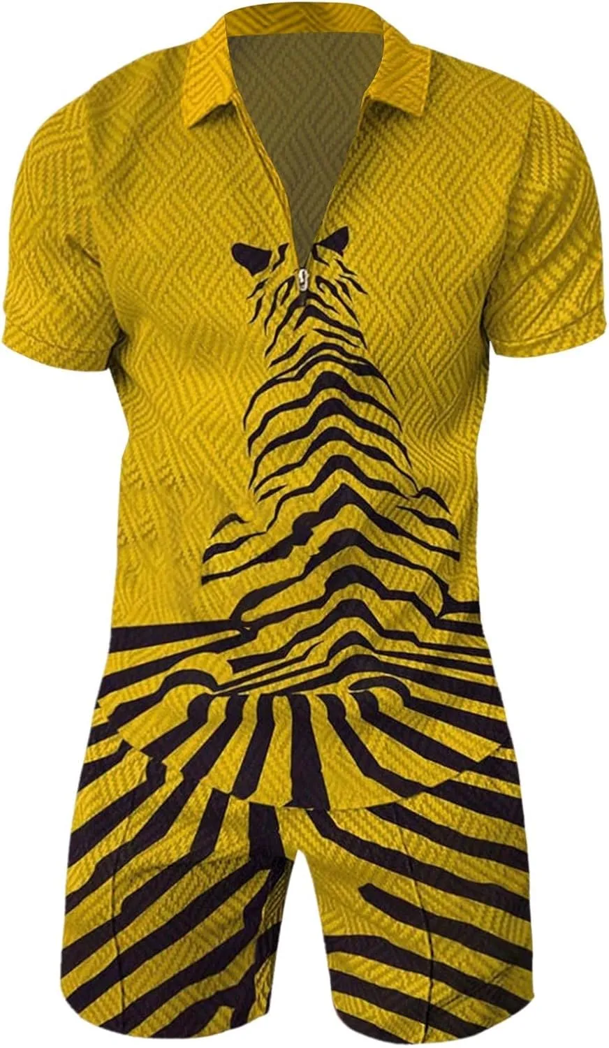Mens Short Sets 2 Piece Outfits Polo Shirt Hawaiian Summer Tracksuits Casual Set Short Sleeve and Shorts Set for Men