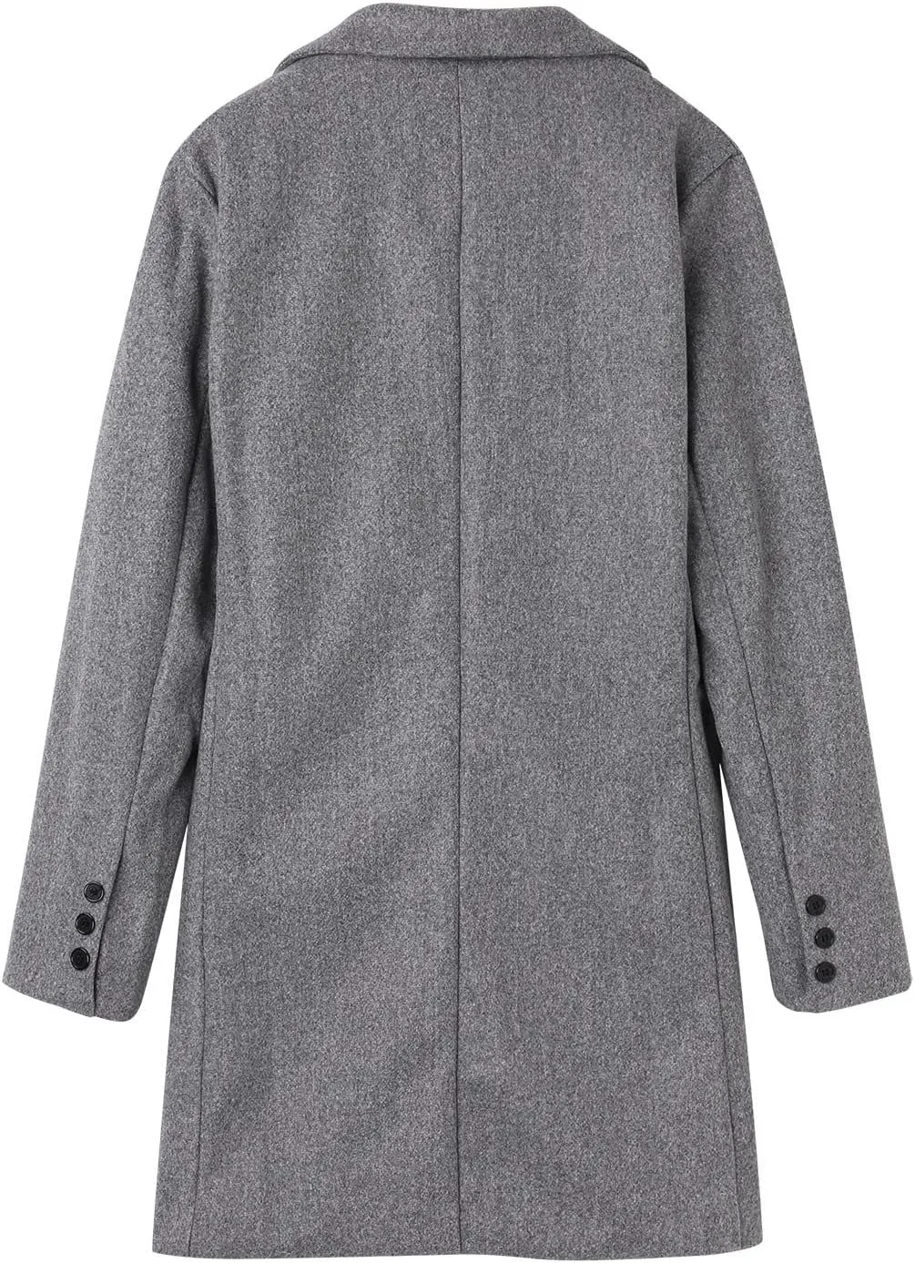 Mens Single Breasted Trench Coat Winter Pea Coat Notch Lapel Long Casual Overcoat Slim Fit Long Jacket Pea Coat