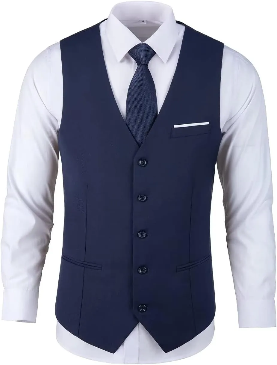 Mens Suit Vest Formal Business Dress Vest for Wedding