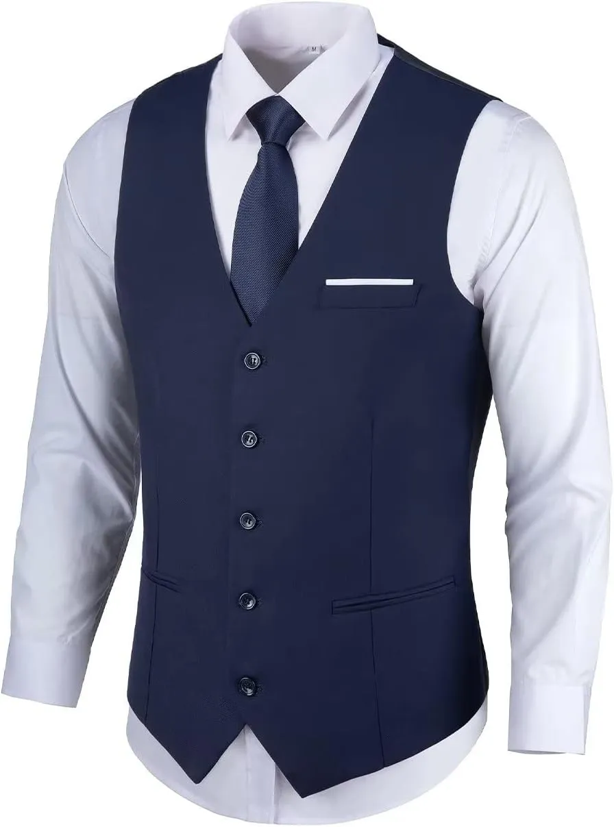 Mens Suit Vest Formal Business Dress Vest for Wedding