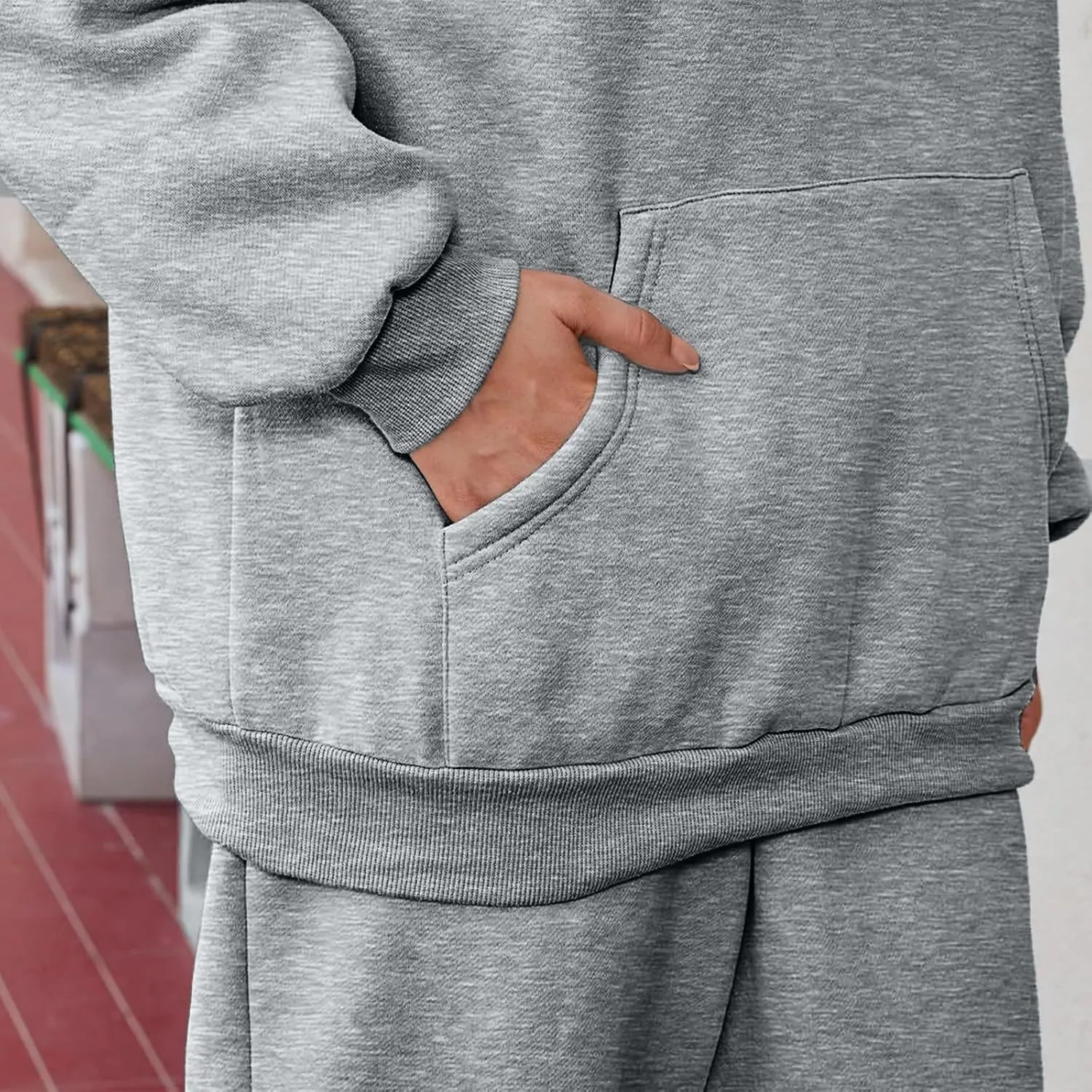 midelxp Fleece Sweatsuits Women 2 Piece Outfit Oversized Hoodies Baggy Jogger Sweatpants Track Suits Athletic Lounge Sets