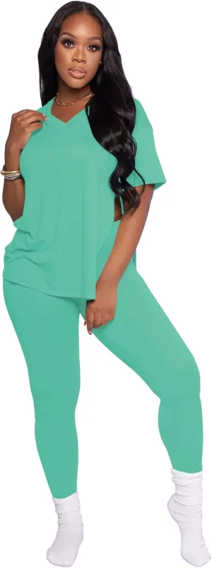 Mrskoala Lounge Sets for Women Two Piece Outfits Pullover Tops and Long Pants Tracksuit Sweatsuits