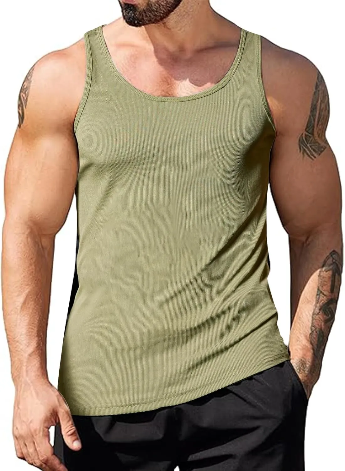 Muscle Killer Men's Workout Tank Tops Gym Muscle Tee Sleeveless Fitness Quick Dry Bodybuilding Ribbed Knit T Shirt