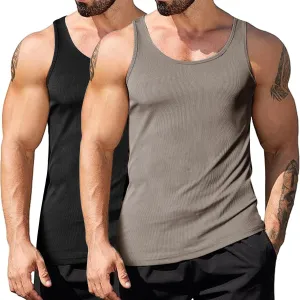 Muscle Killer Men's Workout Tank Tops Gym Muscle Tee Sleeveless Fitness Quick Dry Bodybuilding Ribbed Knit T Shirt