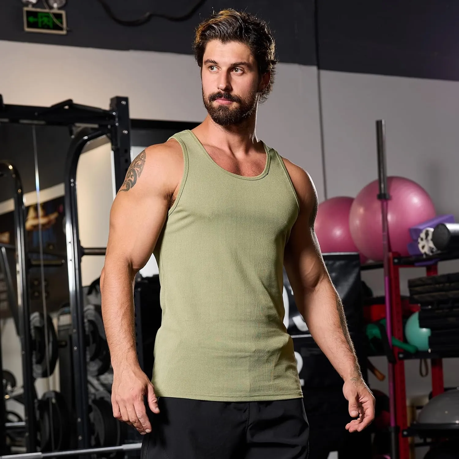 Muscle Killer Men's Workout Tank Tops Gym Muscle Tee Sleeveless Fitness Quick Dry Bodybuilding Ribbed Knit T Shirt