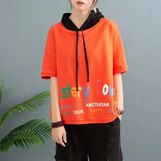 Mystery Town Colourful Hooded T-shirt