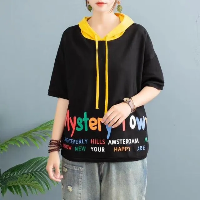 Mystery Town Colourful Hooded T-shirt