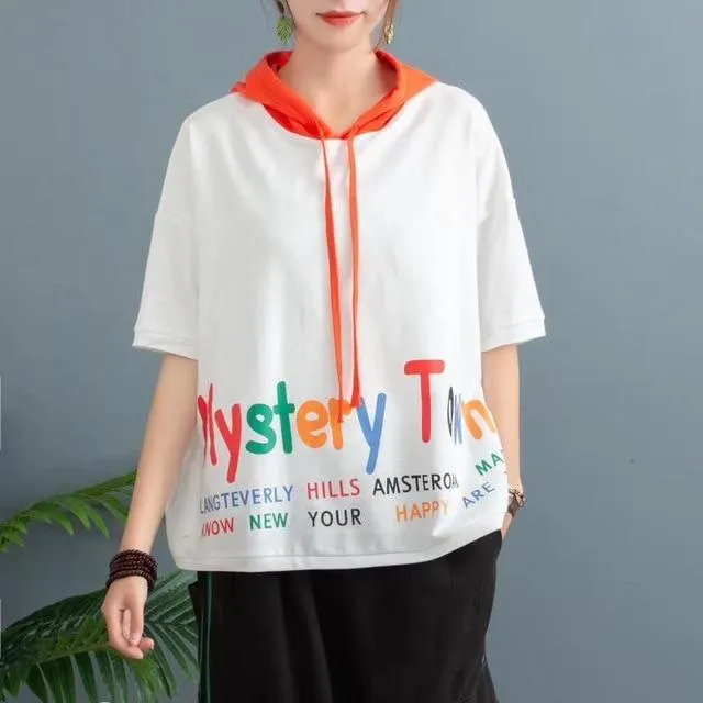 Mystery Town Colourful Hooded T-shirt