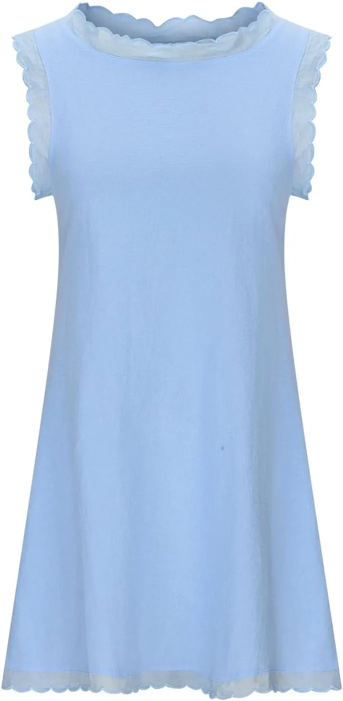 NaRHbrg Summer Dresses for Women, Womens Tank Casual Dress Beach Loose Sleeveless Tank Dresses 2024 Fashion Flowy Sundresses