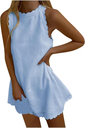 NaRHbrg Summer Dresses for Women, Womens Tank Casual Dress Beach Loose Sleeveless Tank Dresses 2024 Fashion Flowy Sundresses