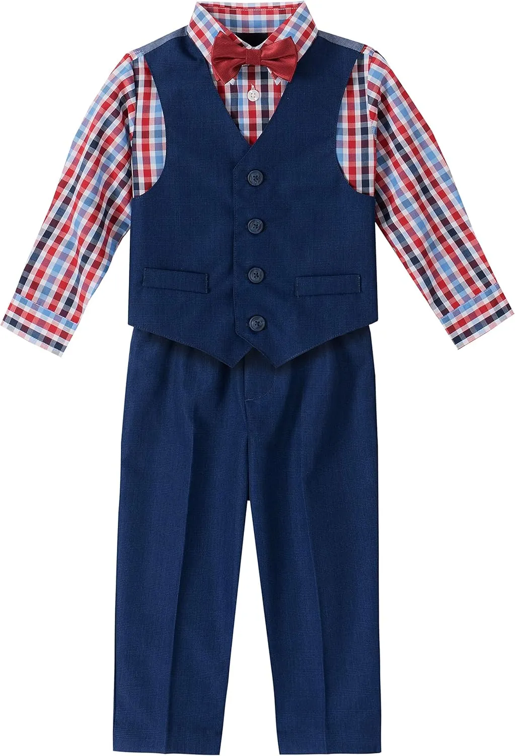 Nautica boys 4 piece Formal Suit Set, Vest, Pants, Collared Dress Shirt, and Tie