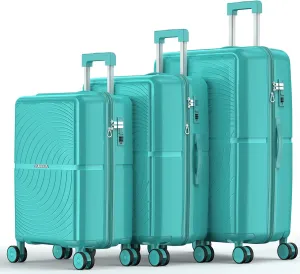 Nazhura Luggage Set, 3-Piece Hardside Suitcase Set, 20-inch, 24-inch, 28-inch Luggage, Carry on Luggage Set, Travel Luggage Set, Large Suitcase with Wheels