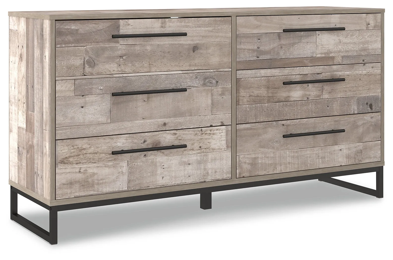 Neilsville Full Panel Headboard Bed with Dresser in Whitewash