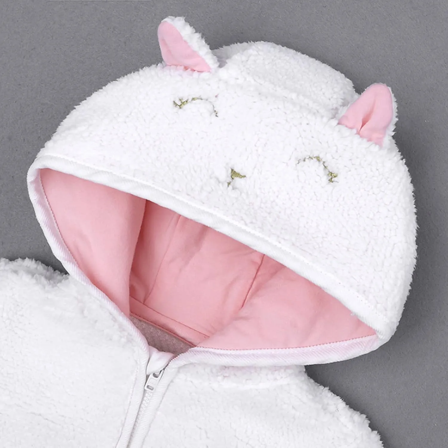 Newborn Toddler Baby Boys Girls Puffer Jacket Winter Warm Cotton Padded Jacket Bear Ears Hooded Coat Trendy