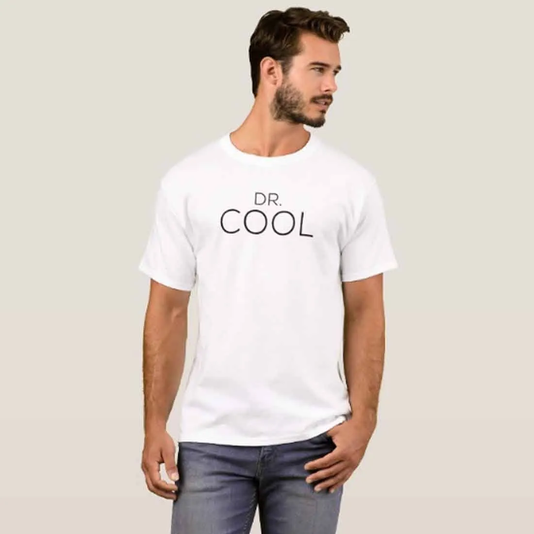 Nutcase Designer Round Neck Men's T-Shirt Wrinkle-Free Poly Cotton Tees - Dr. Cool