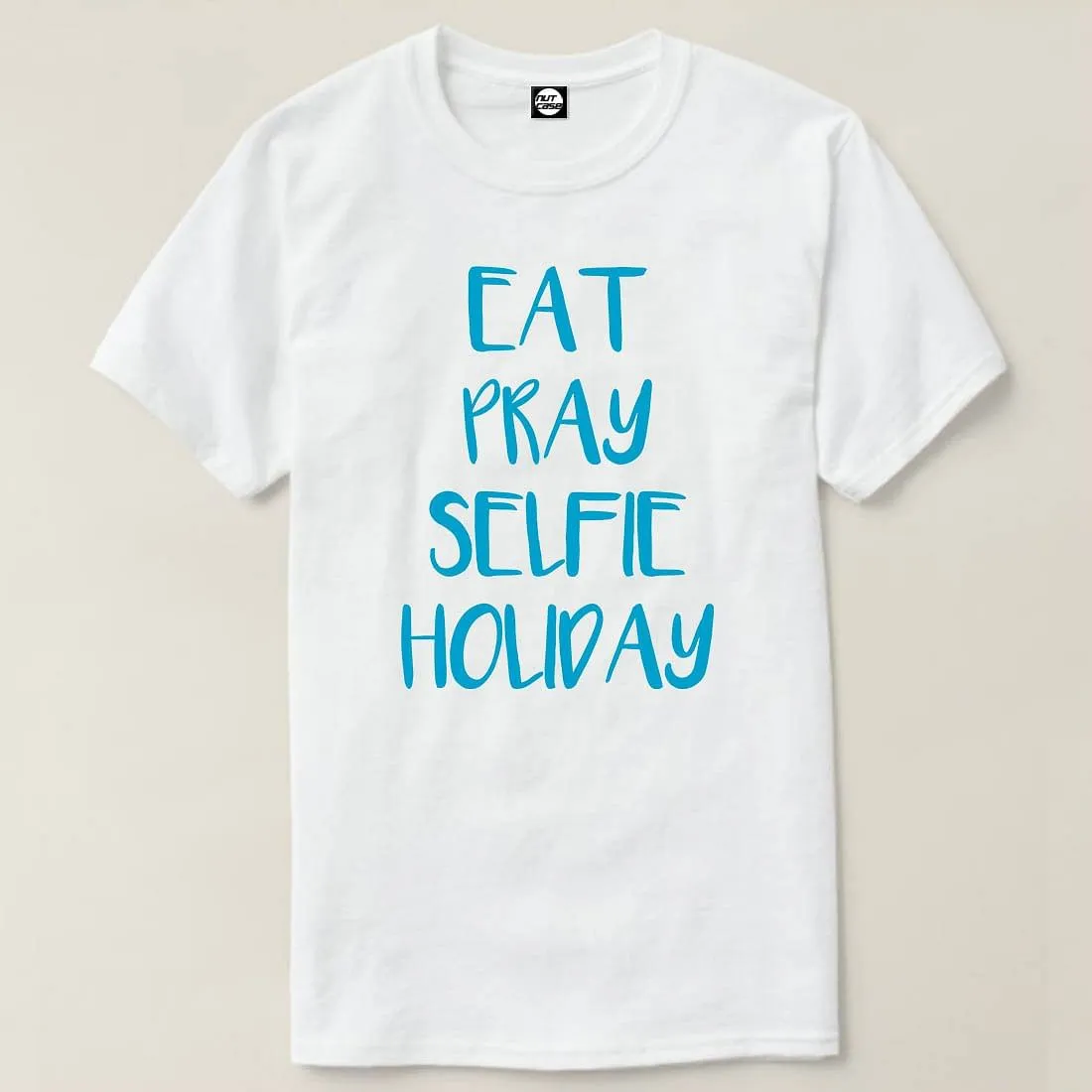 Nutcase Designer Round Neck Men's T-Shirt Wrinkle-Free Poly Cotton Tees - Eat Pray Selfie Holiday