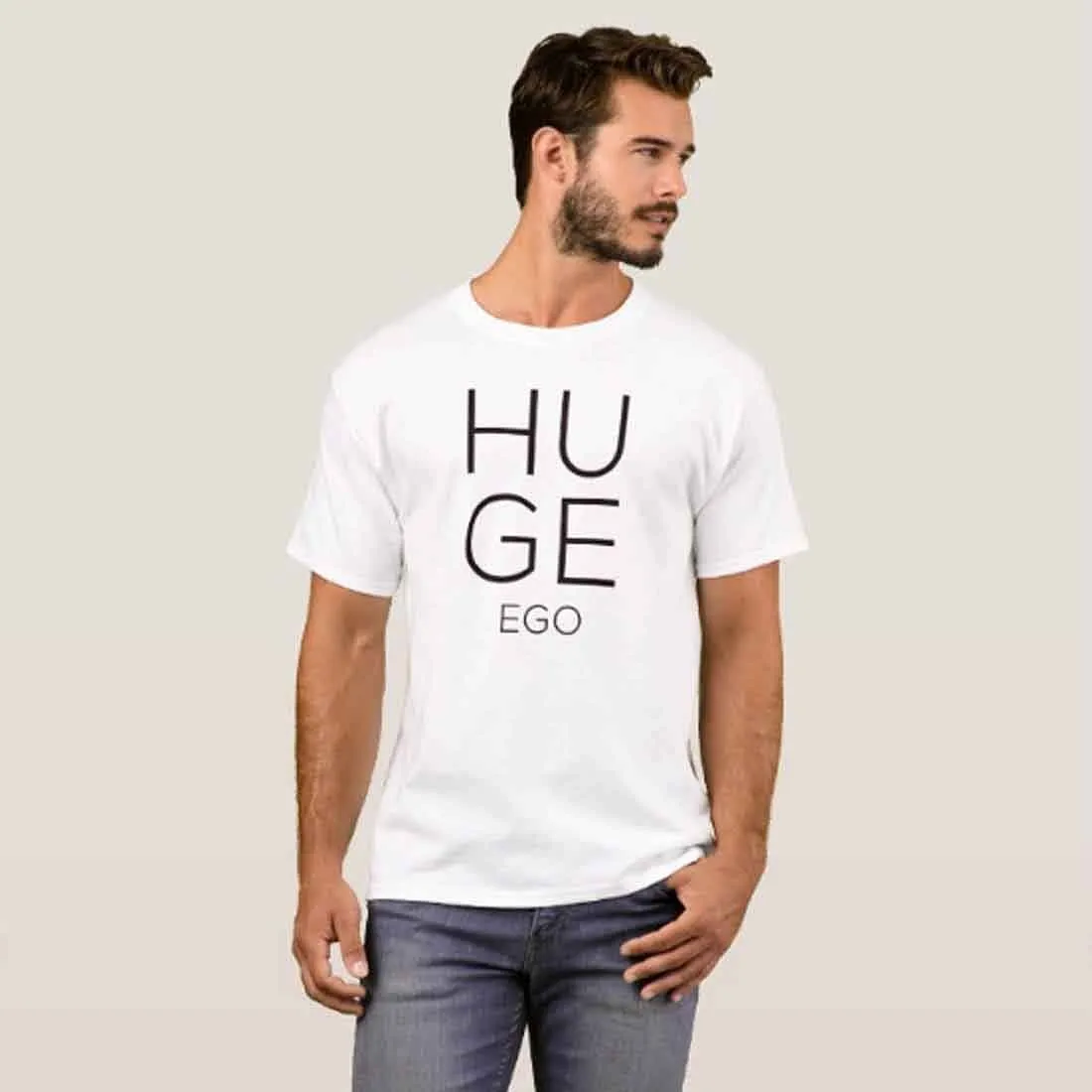 Nutcase Designer Round Neck Men's T-Shirt Wrinkle-Free Poly Cotton Tees - EGO