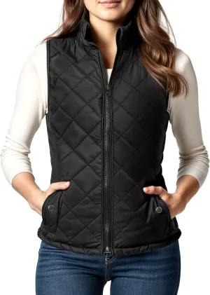 NY Threads Puffer Vest Women Slim Fit Lightweight Stand Collar Quilted Zip Puffer Vest