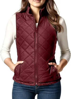 NY Threads Puffer Vest Women Slim Fit Lightweight Stand Collar Quilted Zip Puffer Vest