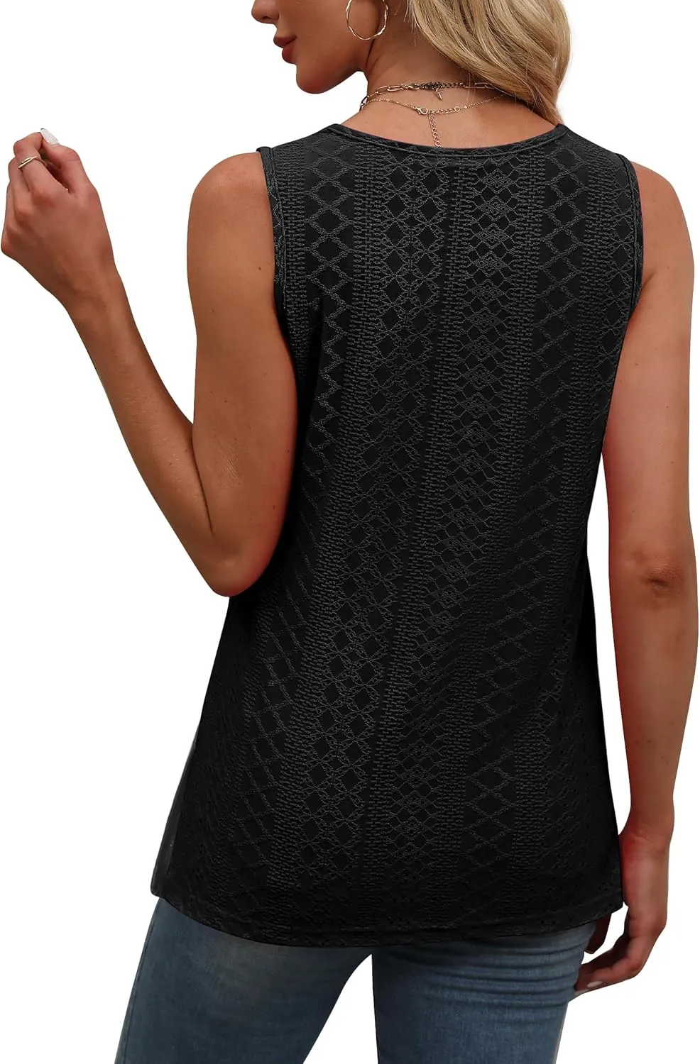 OFEEFAN Womens Tank Tops Square Neck Summer Loose Fit Casual Basic Fashion Flowy Sleeveless