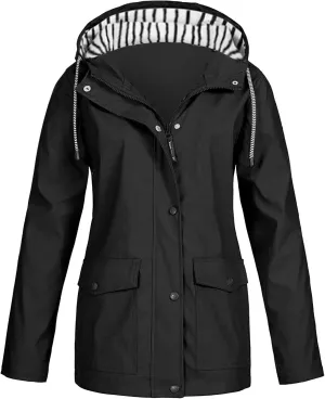 OIOLOYJM Yellow Rain Jacket Womens Waterproof with Hood Rain Coat with Hood Women Plus Size Winter Coats for Women Raincoats