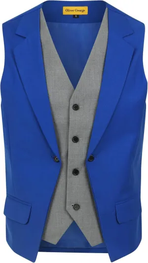 Oliver George Men's Layered Formal Solid Formal Tuxedo Dress Vest Waistcoat Business Vest for Suit or Tuxedo