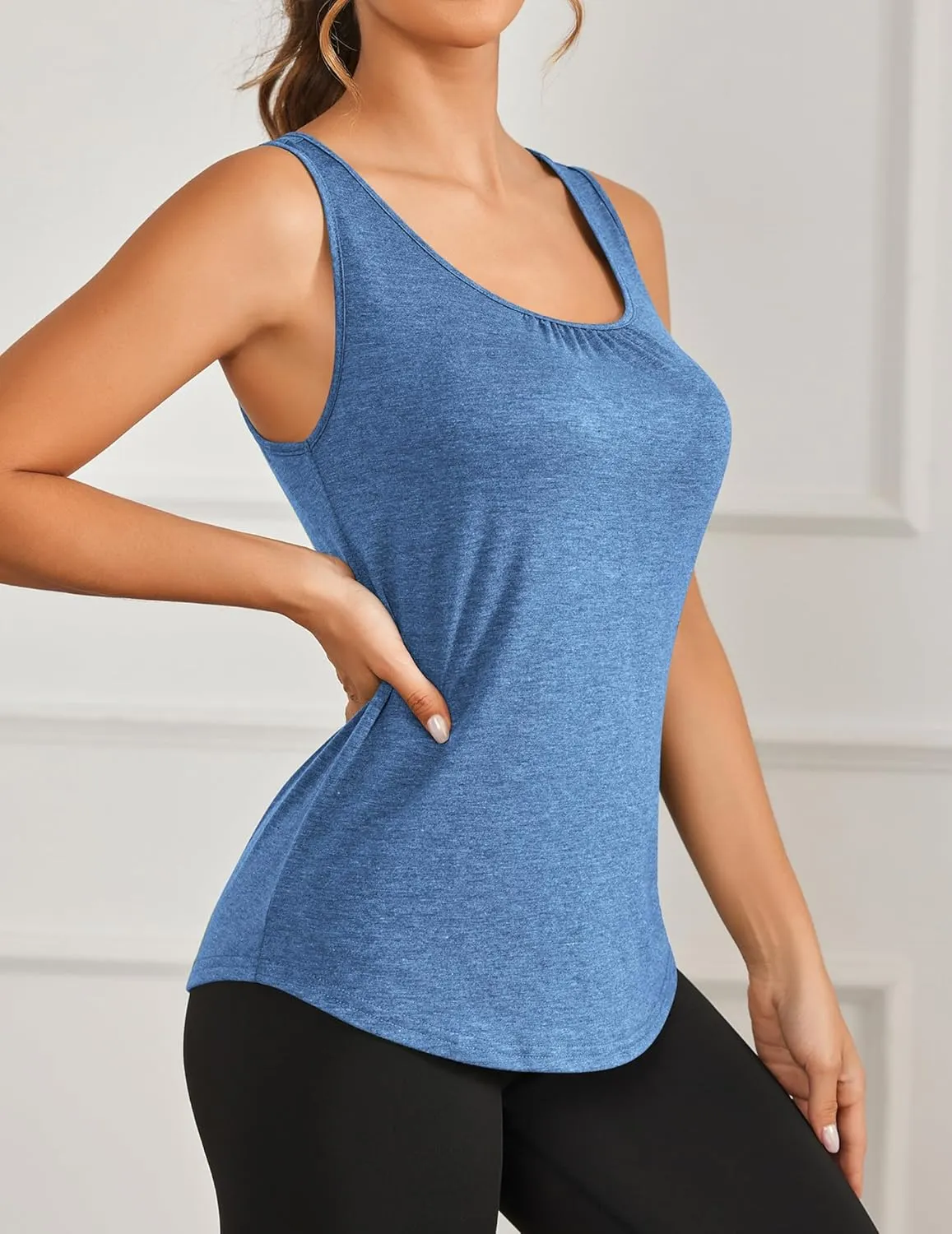 PINSPARK Workout Tank Tops for Women Racerback Loose Fit Yoga Top Sleeveless Gym Shirt Running Athletic Tanks Pack S-3XL