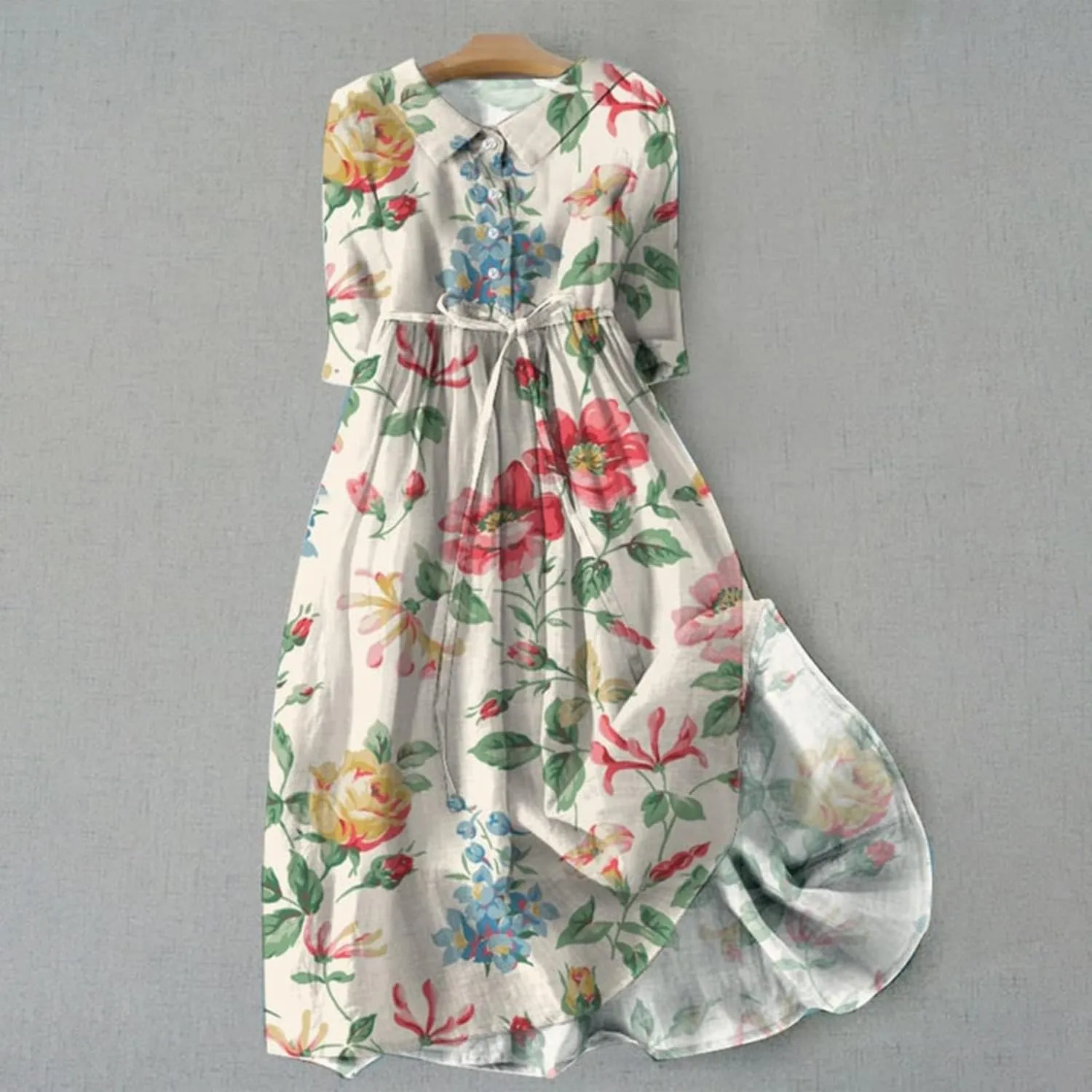 Plus Size Linen Dress for Women Short Sleeve Floral Maxi Dresses Spring Summer Boho Flowy Sundress Cruise Outfits