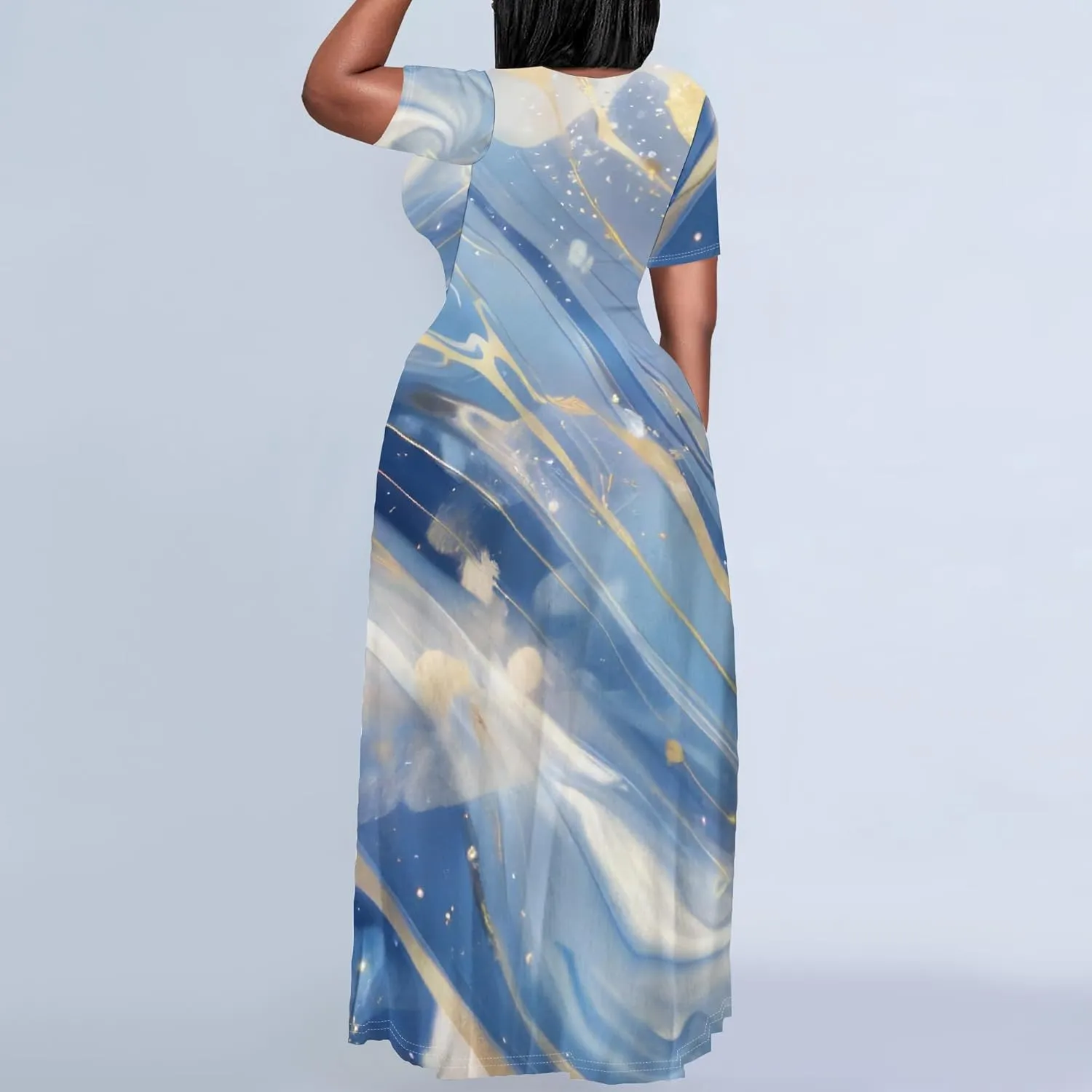 Plus Size Maxi Dresses for Curvy Women T-Shirt Summer Sun Dresses Loose Fit