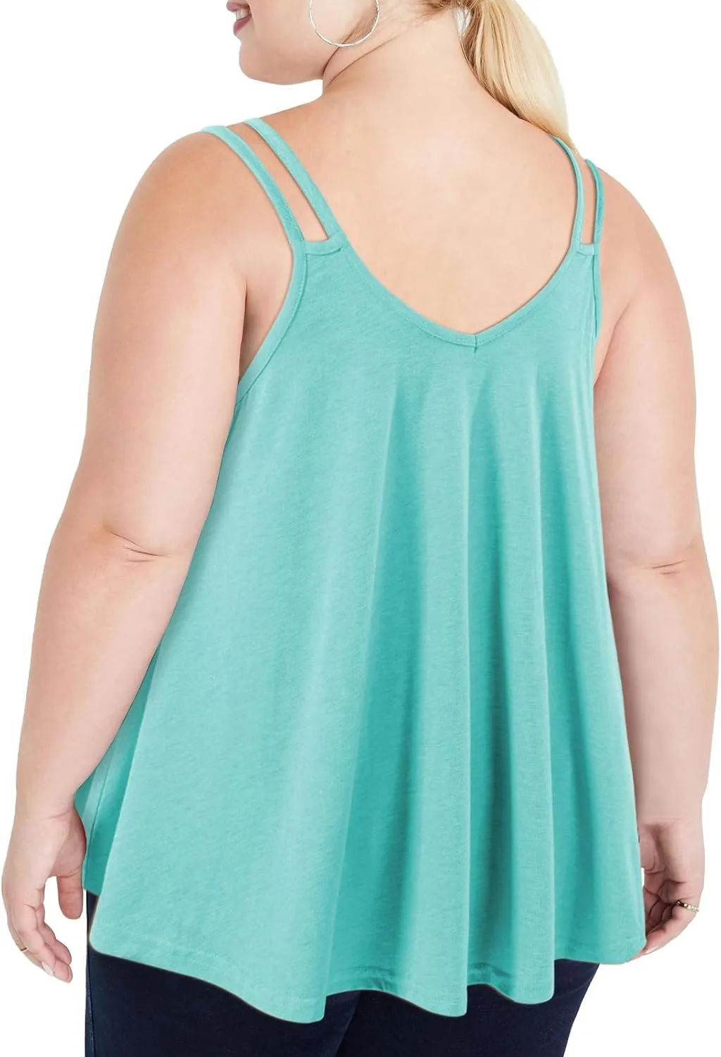 Plus Size Tank Tops for Women Flowy V Neck Spaghetti Strap Camisole Summer Sleeveless Casual top