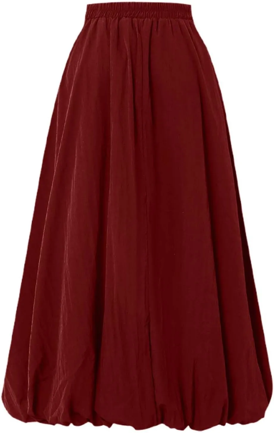 Pompon Bouffant Skirts for WomenBohemian Style Midi Skirt with Stretch A Line Trendy Summer Loose Skirts