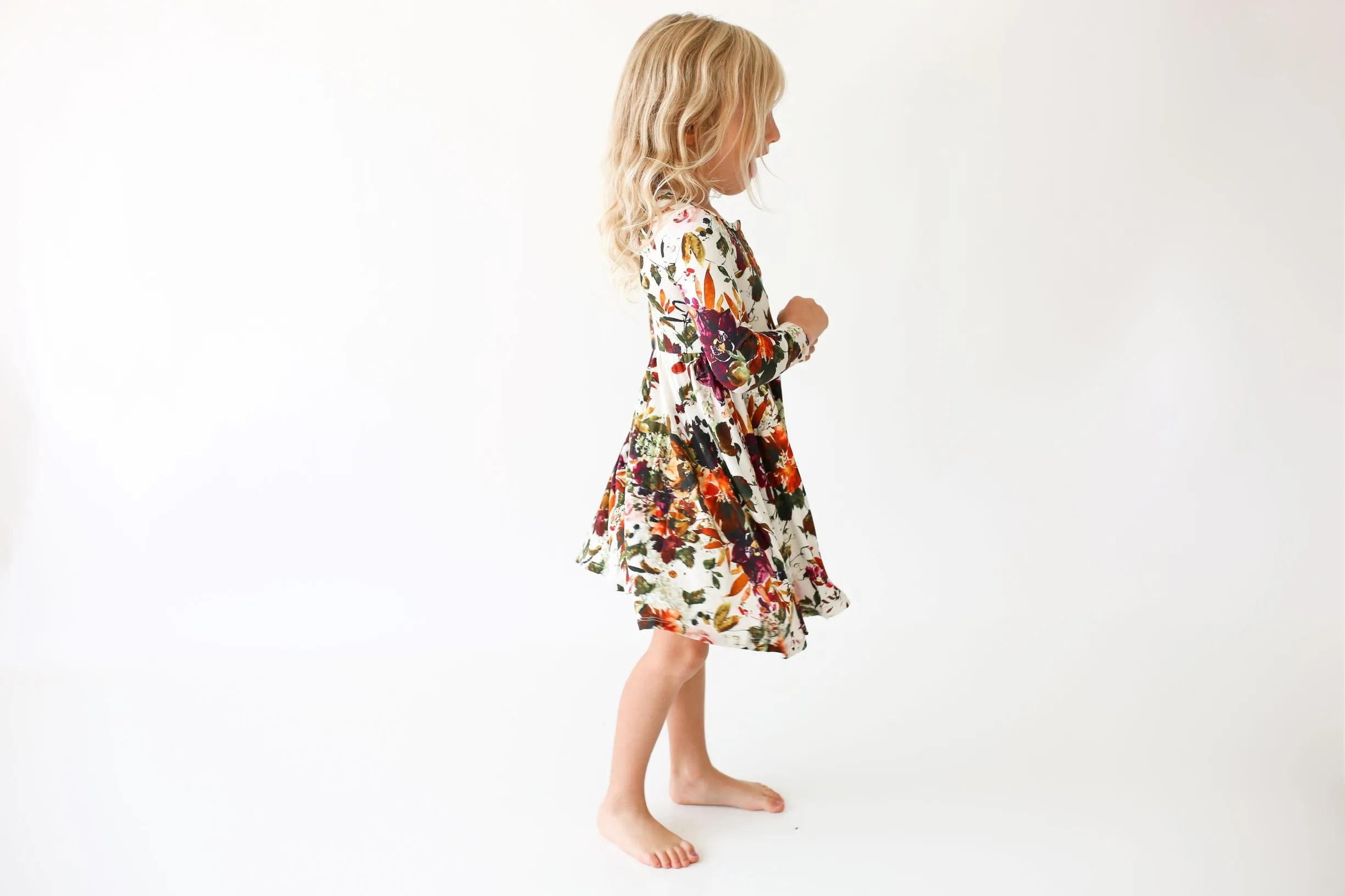 Posh Peanut Corinne L/S Henley Twirl Dress
