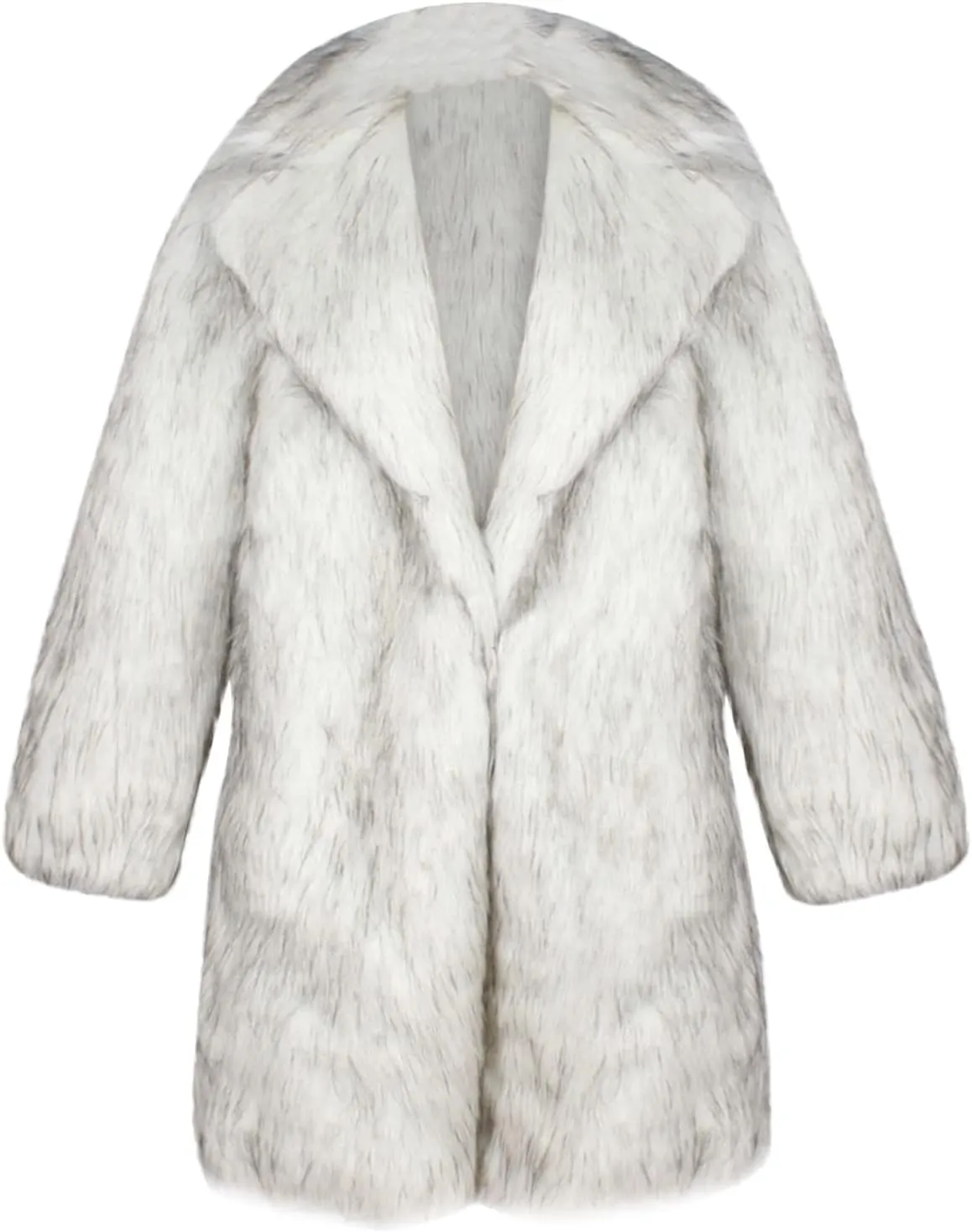 QWENTMTNTY Men's Fashion Faux Fur Coat Long Length Fashion Fluffy Heavyweight Coat Winter Plush Furry Luxury Parka Jacket