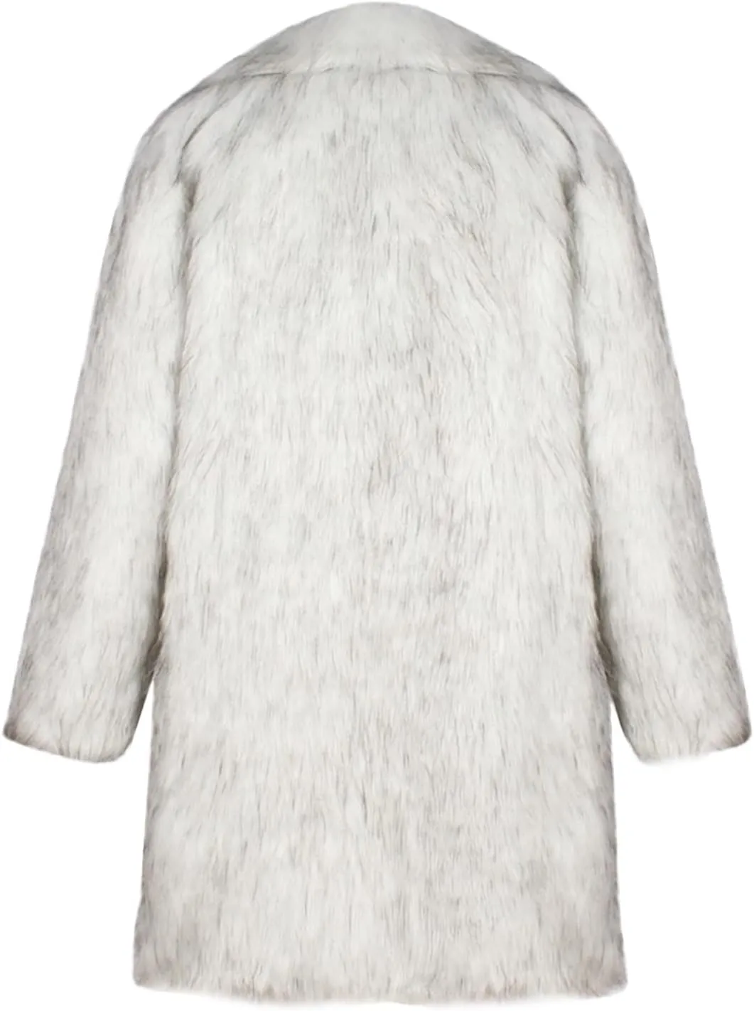 QWENTMTNTY Men's Fashion Faux Fur Coat Long Length Fashion Fluffy Heavyweight Coat Winter Plush Furry Luxury Parka Jacket