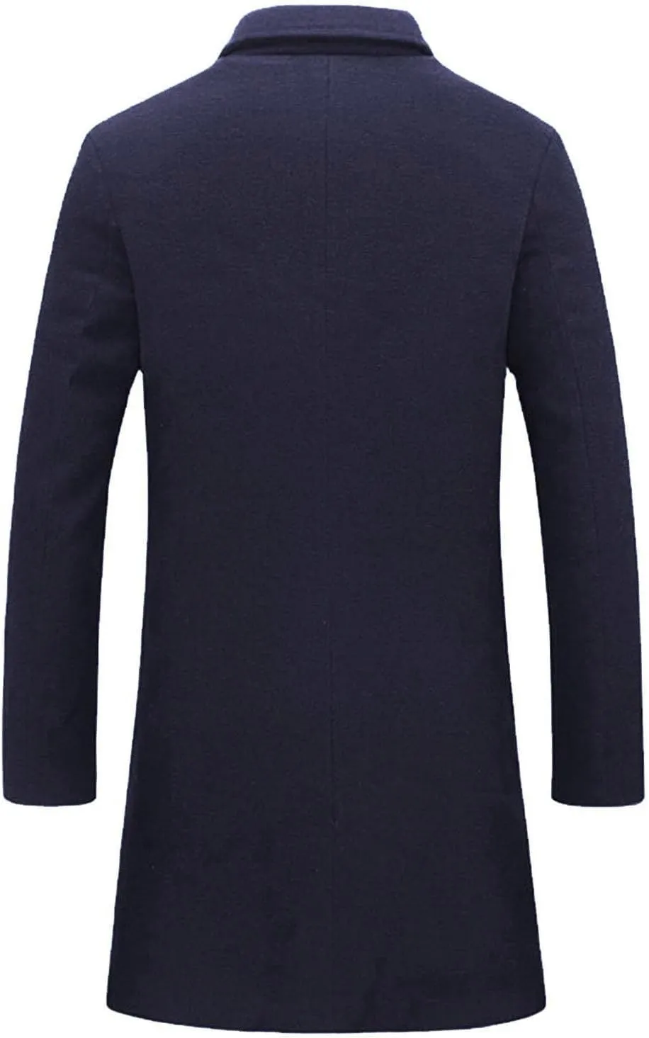 QWENTMTNTY Winter Wool Jackets for Men Slim Fit Notch Collar Single Brested Trench Coat Casual Business Warm Pea Coats
