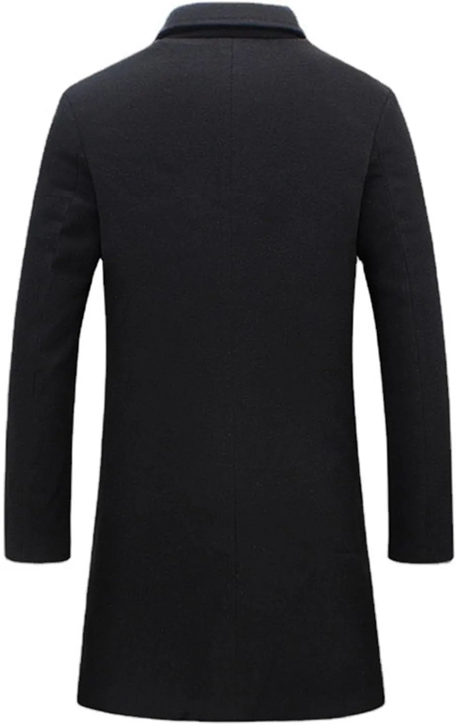 QWENTMTNTY Winter Wool Jackets for Men Slim Fit Notch Collar Single Brested Trench Coat Casual Business Warm Pea Coats