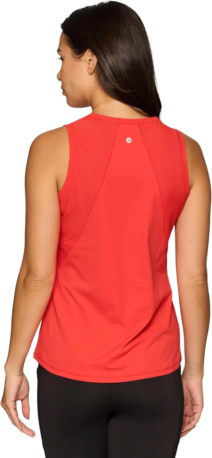 RBX Active Women's Workout Tank Top, Buttery Soft Ribbed Panel Fashion Novelty Tank for Casual Wear, Workouts, Yoga