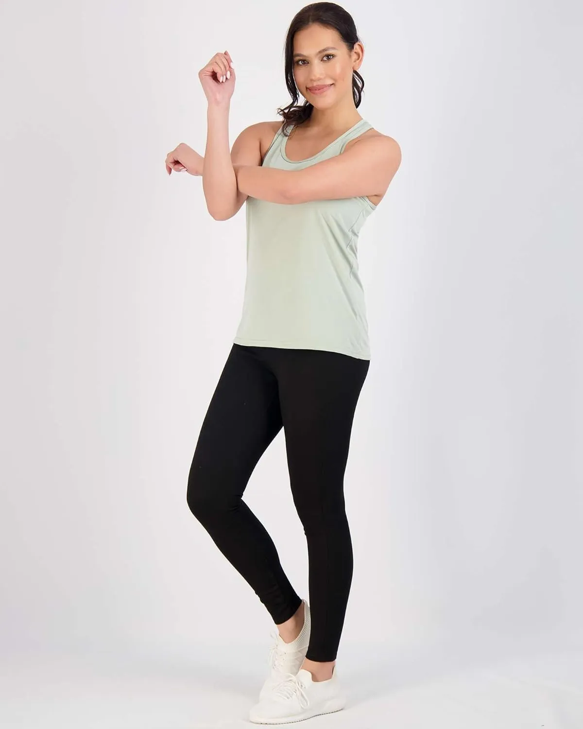 Real Essentials 5-Pack Women's Racerback Tank Top Dry-Fit Athletic Performance Yoga Activewear (Available in Plus Size)