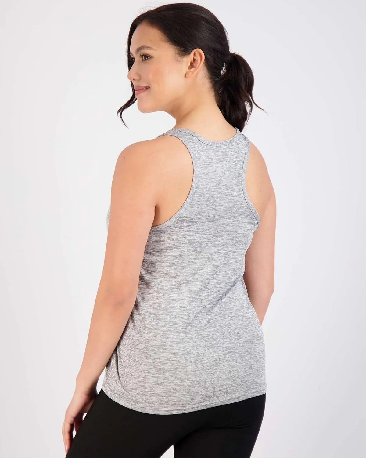 Real Essentials 5-Pack Women's Racerback Tank Top Dry-Fit Athletic Performance Yoga Activewear (Available in Plus Size)