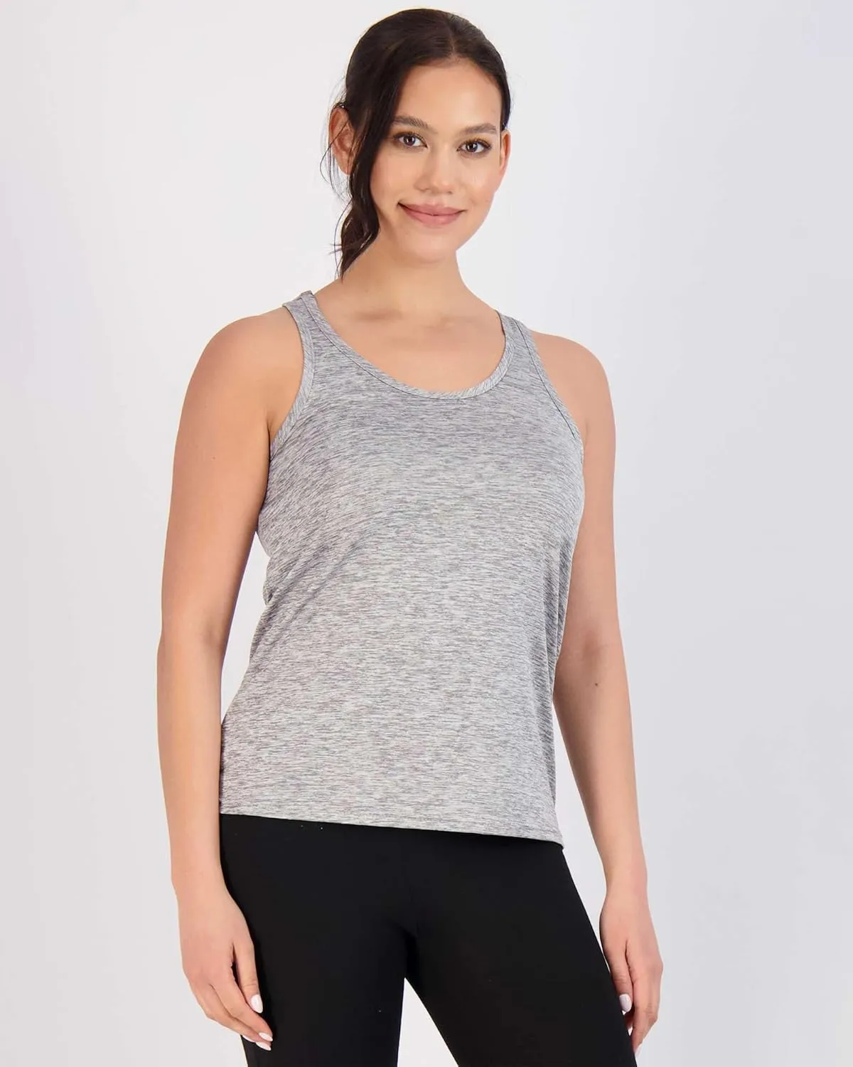 Real Essentials 5-Pack Women's Racerback Tank Top Dry-Fit Athletic Performance Yoga Activewear (Available in Plus Size)