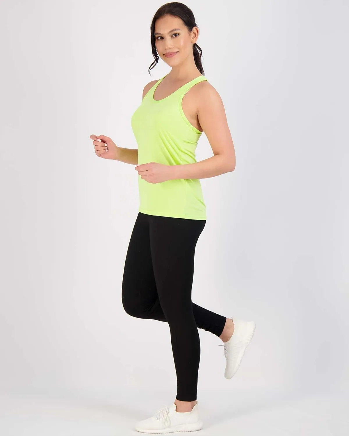 Real Essentials 5-Pack Women's Racerback Tank Top Dry-Fit Athletic Performance Yoga Activewear (Available in Plus Size)