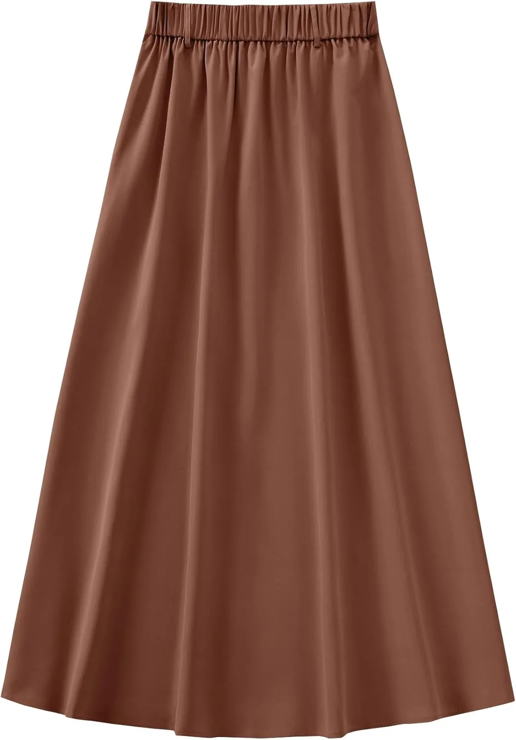 Rooscier Women's Split High Waist Flared A Line Button Down Vintage Pockets Maxi Skirt