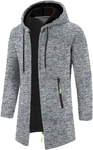RTRDE Mens Coat Sweater Jackets Casual Knitted Cardigan Fleece Lined Full Zip Coat with Hood Novelty Jacket, M-3XL