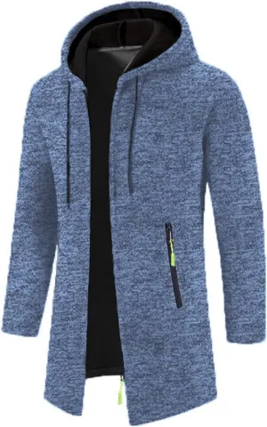 RTRDE Mens Coat Sweater Jackets Casual Knitted Cardigan Fleece Lined Full Zip Coat with Hood Novelty Jacket, M-3XL