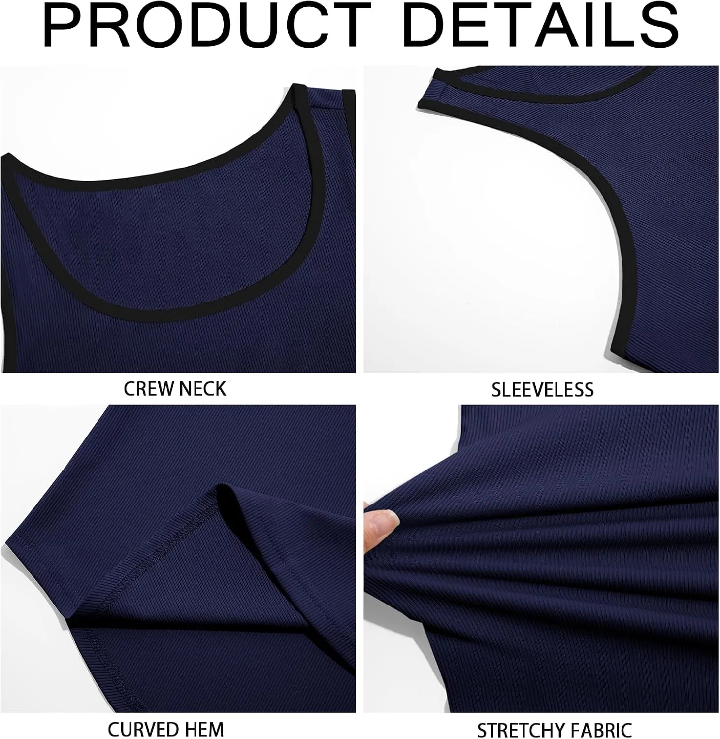 Runcati Mens Sleeveless Tank Tops Workout Muscle Gym Knitted Shirt Athletic Bodybuilding Slim Fit Ribbed T Shirts