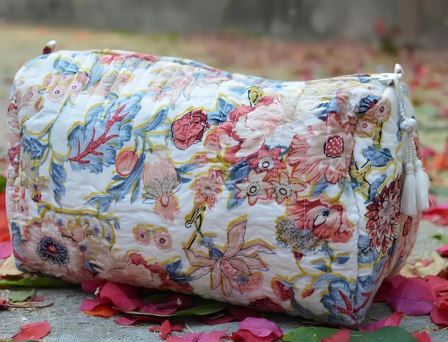 Set of 3 Pieces Indian Cotton Toiletry Bag Set Cosmetic Makeup Bags (Pattern-10)